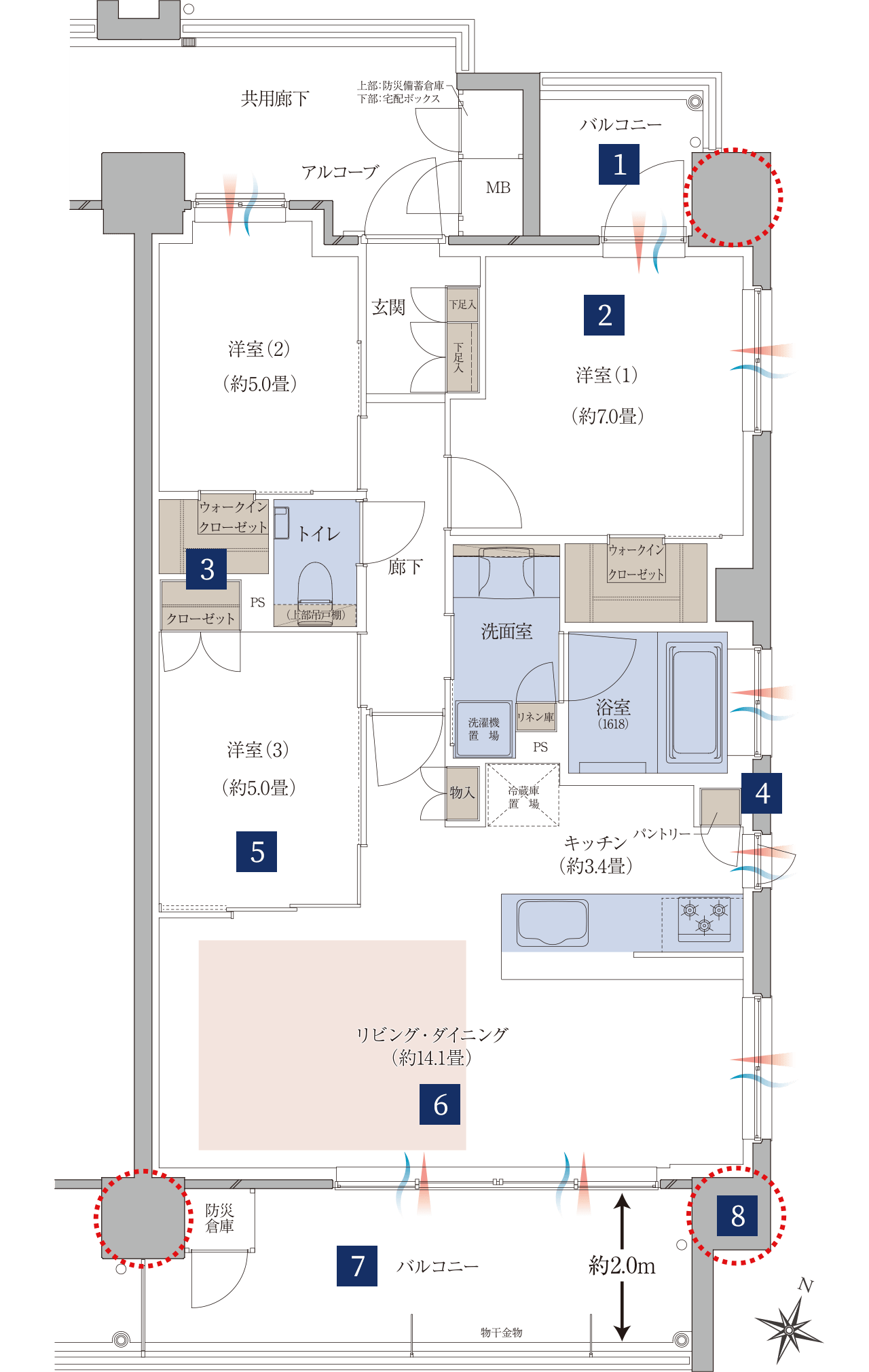 Fタイプの間取り図