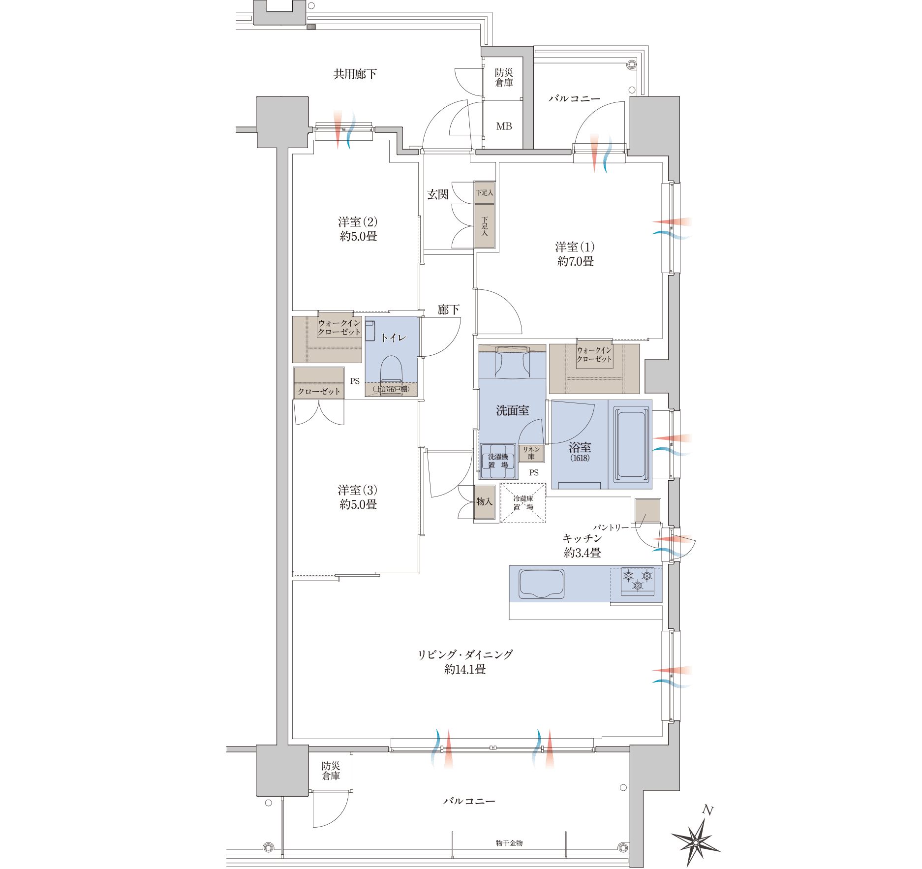 Fタイプの間取り図